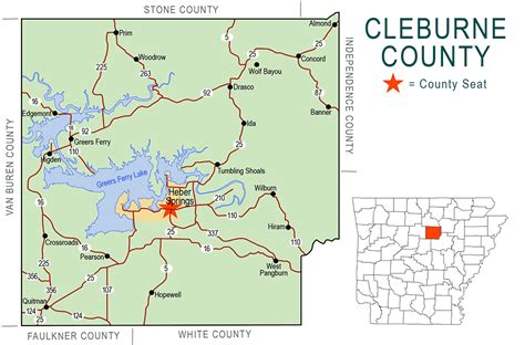 Cleburne County Map Encyclopedia Of Arkansas