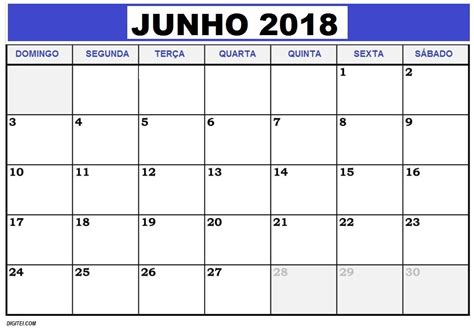 No calendário de 2019, sete feriados nacionais calham em dias de semana. CALENDÁRIO JUNHO 2018 COM FERIADOS PARA IMPRIMIR | Digitei