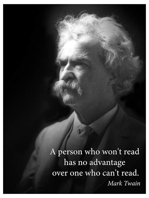 Mark Twain Portrait Extra Large Poster With Famous Quote A Person Who Won T Read Has No