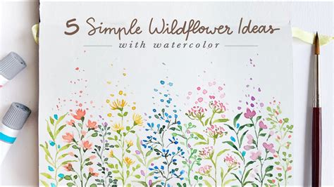 5 Easy Wildflower Doodle Ideas Watercolor Tutorial Youtube