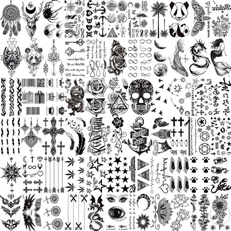 Buy VANTATY Sheets D Small Black Temporary Tattoos For Women Men Waterproof Fake Tattoo