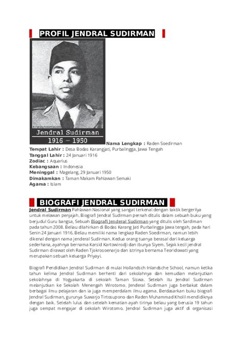 Biografi Lengkap Jenderal Sudirman Coretan