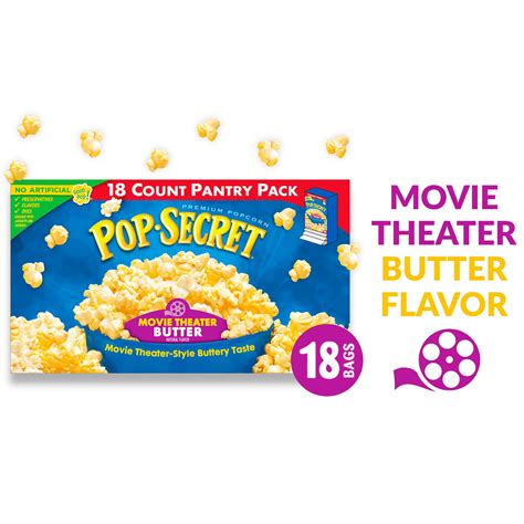 Pop Secret Microwave Popcorn Movie Theater Butter Flavor 3 Oz Sharing