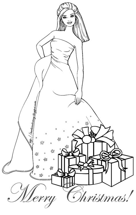 Barbie princess free printable coloring page. barbie christmas coloring pages - Free Large Images