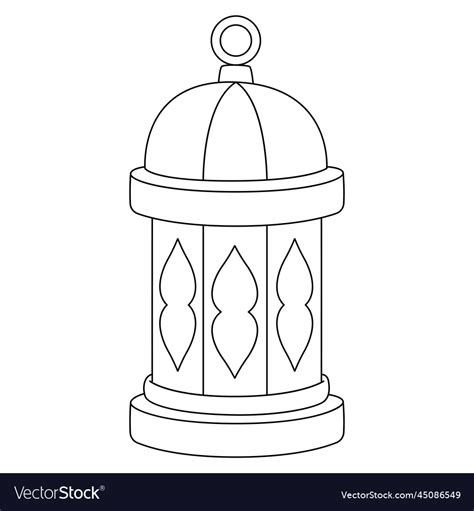Ramadan Lantern Isolated Coloring Page For Kids Vector Image