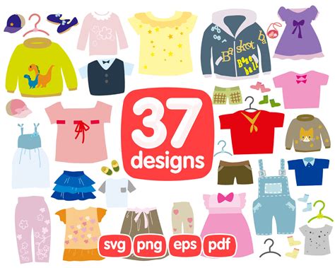 37 Baby Clothes Clipart Bundle Svg File Svg Cutfile Baby Etsy