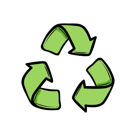 Doodle Símbolo De Flecha De Reciclaje Utilizando Recursos Reciclados