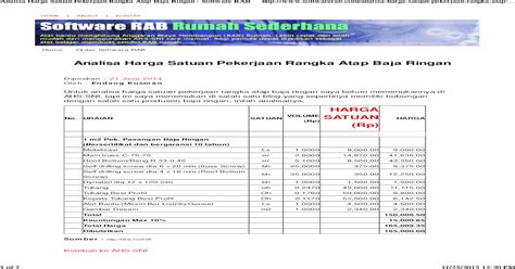 Ringan namun memiliki kekuatan tarik, yang tak kalah dari konstruksi konvensional. Analisa Harga Satuan Pekerjaan Rangka Atap Baja Ringan ...