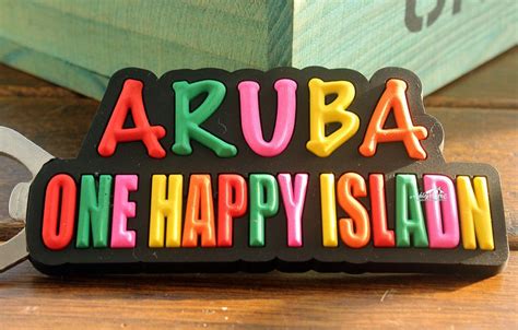 One Happy Island Aruba Tourist Travel Souvenir Rubber Letters Fridge