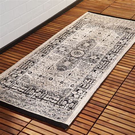 Compareclick to add item excell black drystone reversible bath mat to the compare list. Sadie Black Bath Runner + Reviews | CB2 | Bath mat rug ...