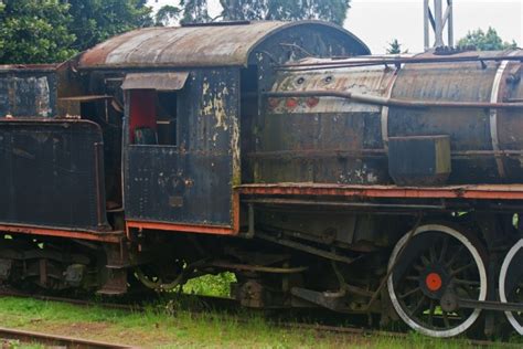 Cab Of Old Rusted Steam Locomotive Free Stock Photo