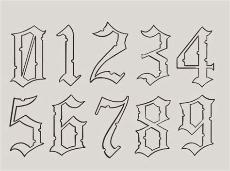 Tattoo Font For Numbers Best Design Idea