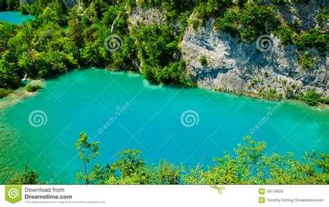Above A Turquoise Lake At Plitvice Croatia Royalty Free