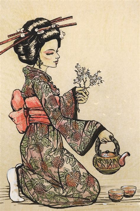 Views of japan drawing series. portrait poster canvas painting Japanese traditional art scenery print courtersan geisa beauty ...