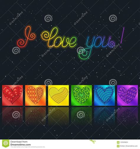 Rainbow Calligraphy Inscription Stock Vector Illustration Of Bright