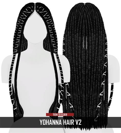 Yohanna Hair V2 New Mesh Compatible With Hq Mod Sims 4 Black Hair