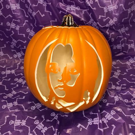 Wednesday Addams carved Pumpkin | Etsy