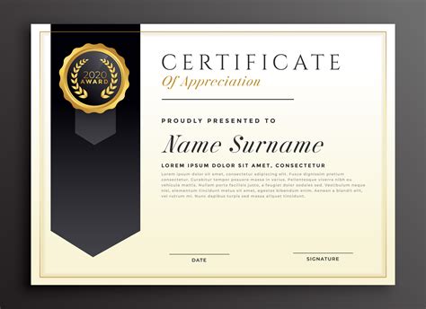 Certificate Of Honor Template