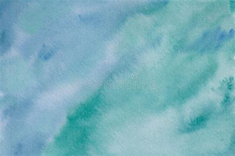 Blue Green Watercolor Abstract Background Stock Photo Image Of