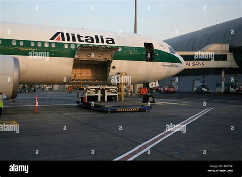 Alitalia Plane At Dubai International Airport United Arab Emirates