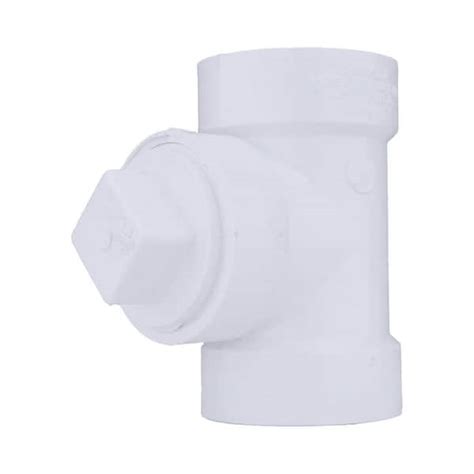 Charlotte Pipe 4 In Pvc Dwv Cleanout Tee With Plug Fitting Pvc 00444x