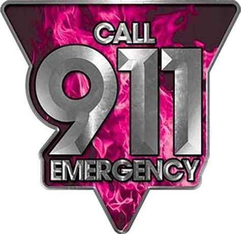 Emergency Call 911 Police Fire Ems Decal Inferno Pink Flames 6