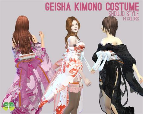 Geisha Kimono Costume For The Sims 4 By Cosplay Simmer Sims 4 Sims 4