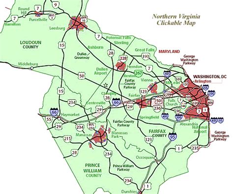 Map Of Northern Virginia Free Printable Maps