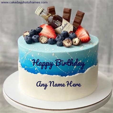 You can write your name on the birthday cake to make everyone's birthday special. Beautiful chocolate Happy Birthday Cake with Name | cakedayphotoframes
