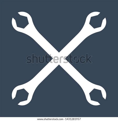 Silhouette Icon Crossed Wrenches Workshop Mechanic Stock Illustration
