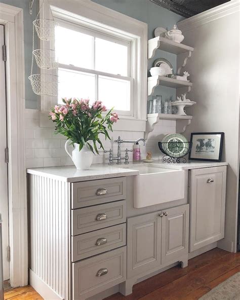 Cabinets Martha Stewart Sharkey Gray Farmhouse Kitchen Design