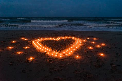 Surprise Light The Night Proposal On A Beach South Beach Florida