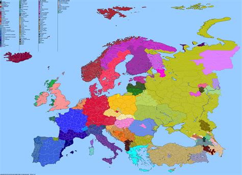 Language Map Of Europe Showing All Extant Languages 2845 X 2065 Oc