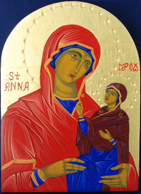 Saint Anna And Virgin Mary As A Child Orthodox Icon St Anne