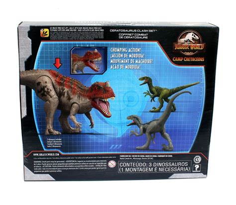 Jurassic World Camp Cretaceous Ceratosaurus Velociraptor Clash Set