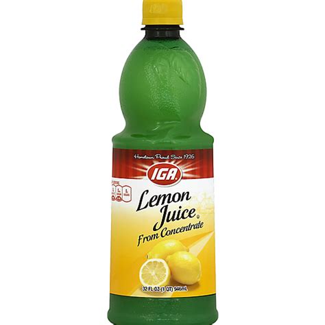Iga Lemon Juice 32oz Lemon Juice And Lemonade Real Value Iga