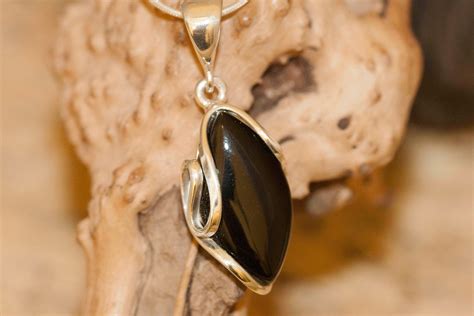 Black Onyx Pendant Fitted In Sterling Silver Setting Onyx Pendants