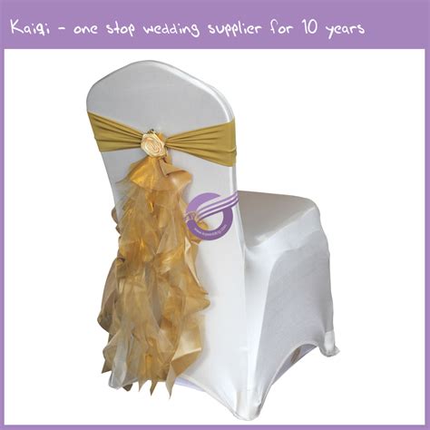 Chair covers are super affordable. Gold Taffeta Organza Ruffled Chair Sash with Artificial ...