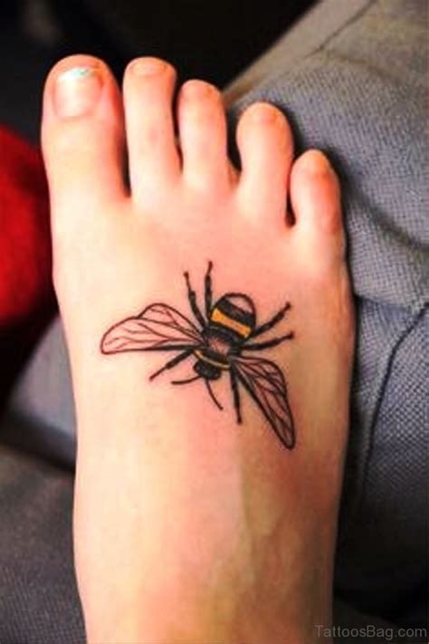 37 Impressive Bee Tattoos On Foot Tattoo Designs