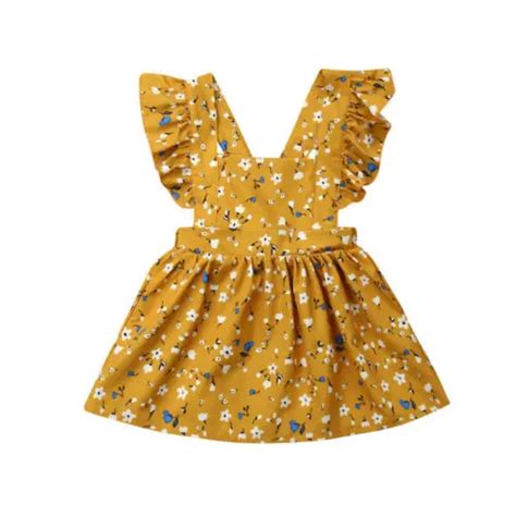 2019 Summer Toddler Baby Girls Yellow Princess Dress Kids Sleeveless