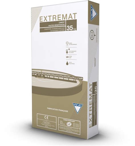 Chaux & ciments de madagascar. VICAT - Ciment EXTREMAT CEM I 52,5 N-SR3 PM-ES-CP2 CE NF ...