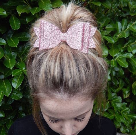 Pink Glitter Hair Bow By While Stanley Sleeps