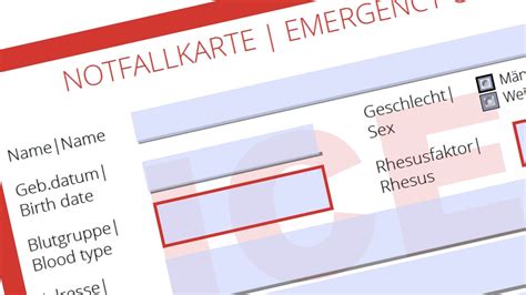 Notfalldokumente vordruck / sorgerechtsverfugung muster osterreich : Notfallkarte mit persönlichen Daten - CamperStyle.net