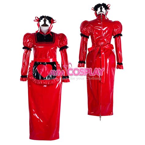 Lockable Sissy Maid Pvc Dress Unisex Cdtv Tailor Made G2304 In Women