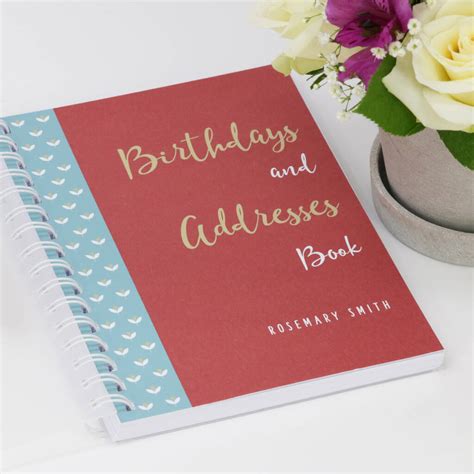 Personalised Birthday And Address Book With Flowers By Designed