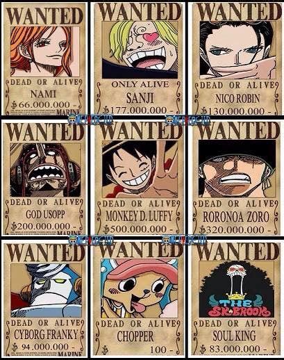 One Piece Where And When Mugiwara Crews New Bounty Poster Taken