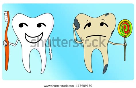 Healthy Unhealthy Tooth Stock Vector Royalty Free 115909150