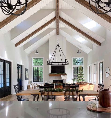 Shiplap Vaulted Ceiling With Wood Beams Soul And Lane