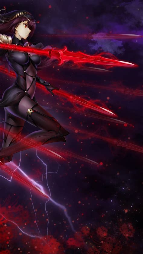 Download 1080x1920 Fate Grand Order Lancer Bodysuit Spears Dark