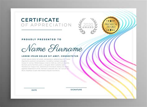 Abstract Creative Certificate Template Design Download Free Vector